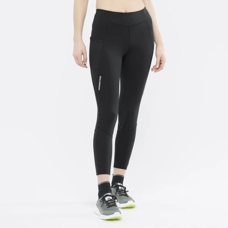 Black Salomon Cross Run 25\'\' Women\'s Running Tights | IE KM0567